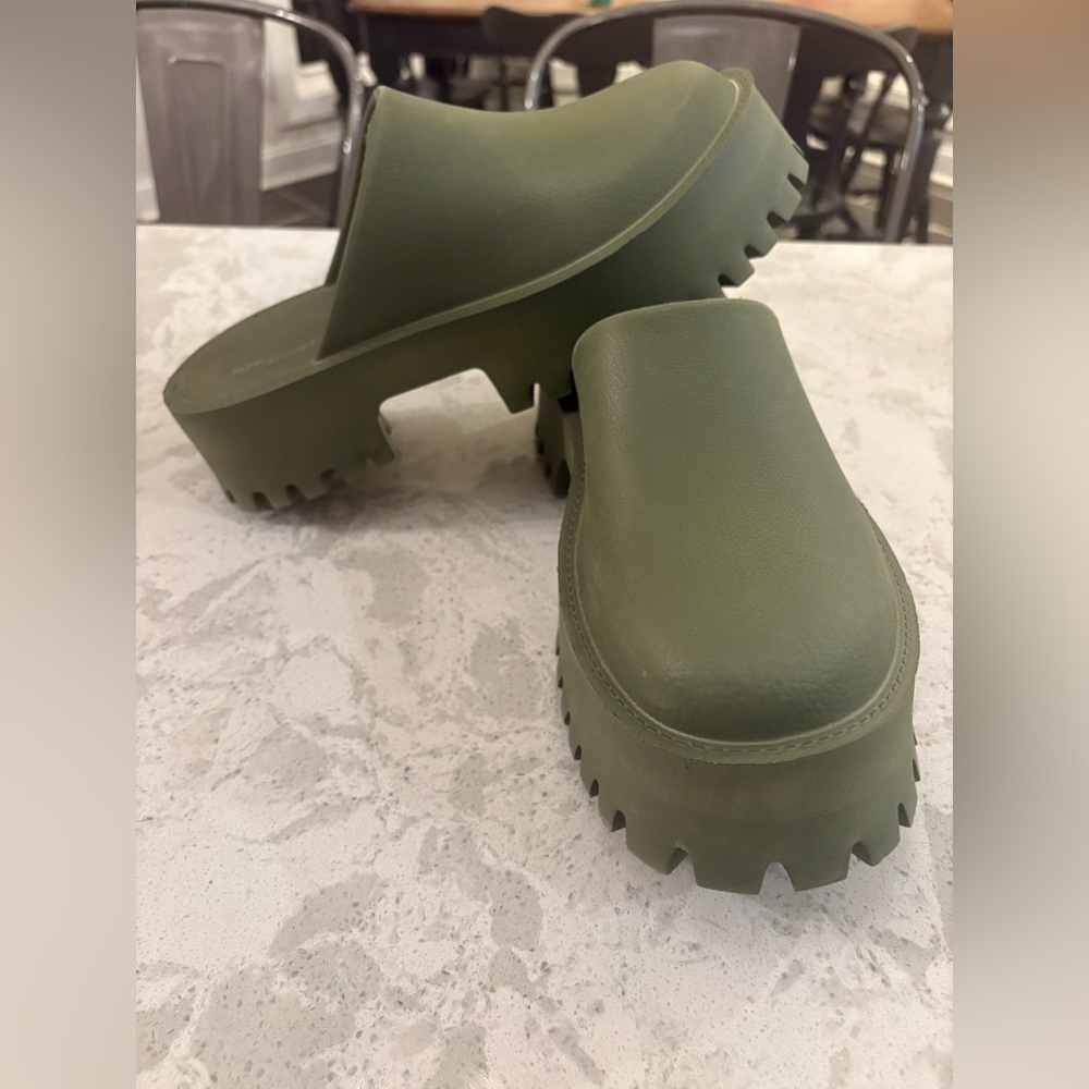 Jeffrey Campbell Olive Green Platform Mules